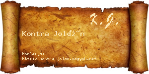 Kontra Jolán névjegykártya