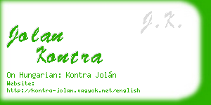 jolan kontra business card