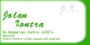 jolan kontra business card